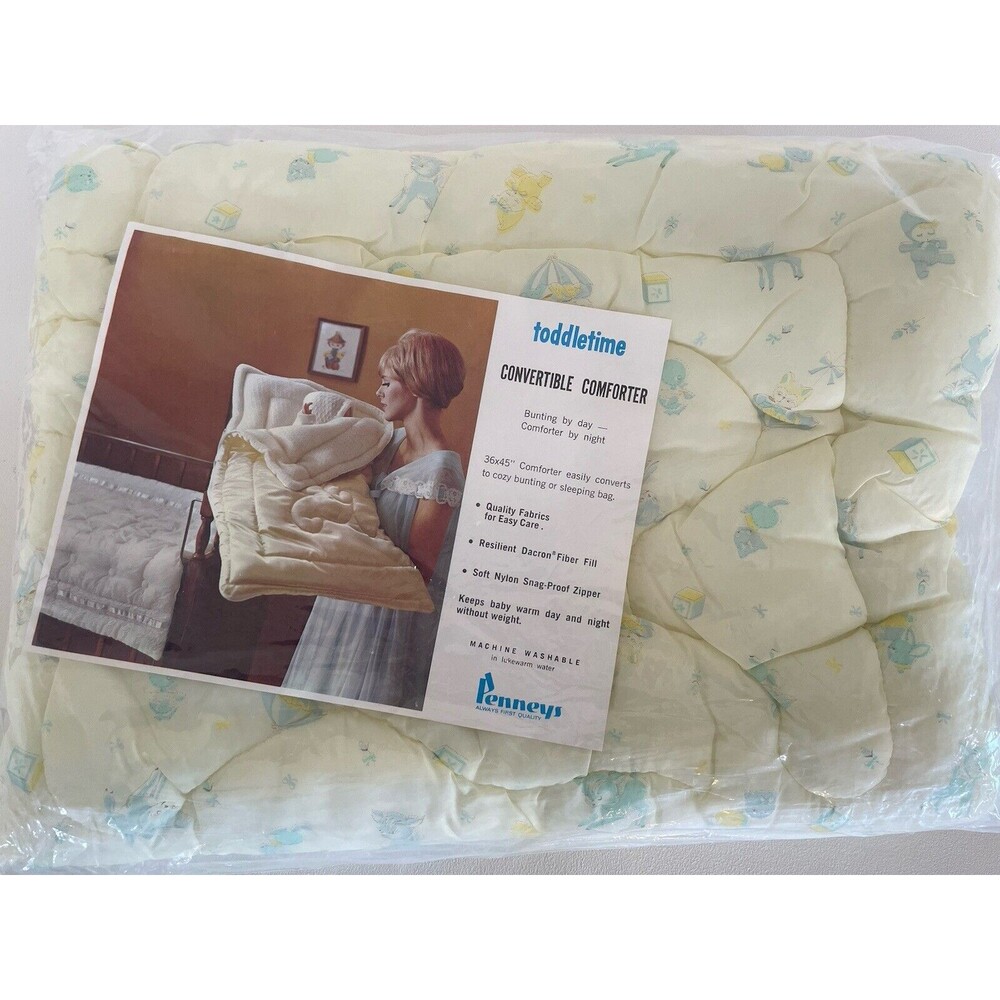 VINTAGE Toddletime convertible comforter Blanket Crib Deer Baby Old Stock